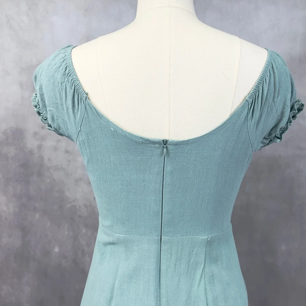 Milkmaid Mini Dress Size Medium Coquette Cottage Feminine Romantic Summer Picnic - Picture 6 of 13